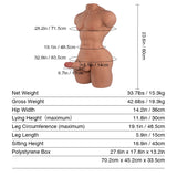 Mark: 33.7LB Realistic TPE Male Sex Doll Torso with Big Dick